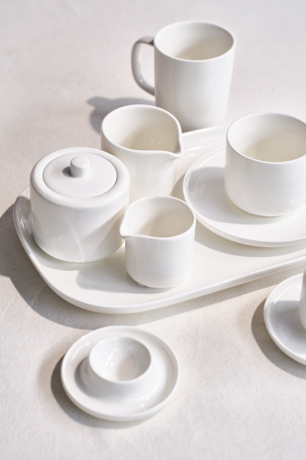 Cosy & Trendy Geschirrset Moon White 12-teilig / 4 Personen - 4 Dinner-Teller, 4 Frühstücksteller und 4 Schalen