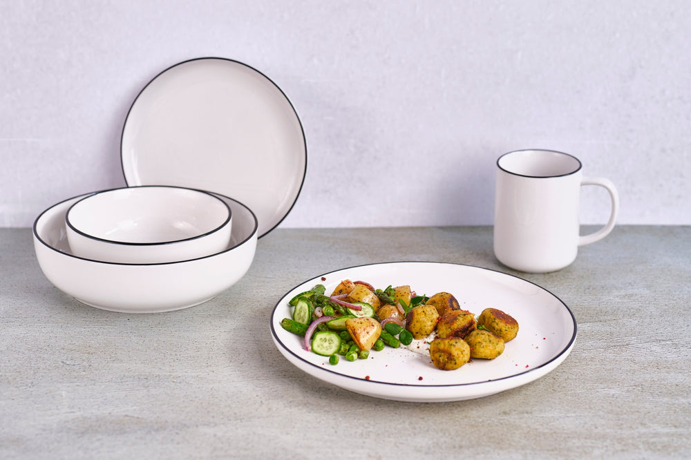 Cosy & Trendy Geschirrset Renee 18-teilig / 6 Personen - 6 Speiseteller, 6 Frühstücksteller und 6 Schalen