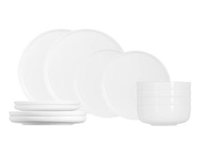 Cosy & Trendy Geschirrset Moon White 12-teilig / 4 Personen - 4 Dinner-Teller, 4 Frühstücksteller und 4 Schalen