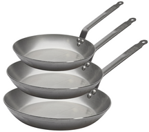 De Buyer Bratpfannenset Lyonnaise Carbone Plus 3-teilig - Stahlblech - ø 20, 24 & 28 cm - ohne Antihaftbeschichtung