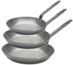 De Buyer Bratpfannenset Lyonnaise Carbone Plus 3-teilig - Stahlblech - ø 20, 24 & 28 cm - ohne Antihaftbeschichtung