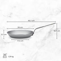 De Buyer Bratpfanne Mineral B Element - ø 24 cm - Ohne Antihaftbeschichtung