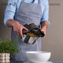 Sola Topfset Diamond 5-teilig – Edelstahl – downdraft-geeignet – Kochtöpfe Ø 16, 18, 20, 24 cm & Stieltopf Ø 16 cm – geeignet für alle Herdarten