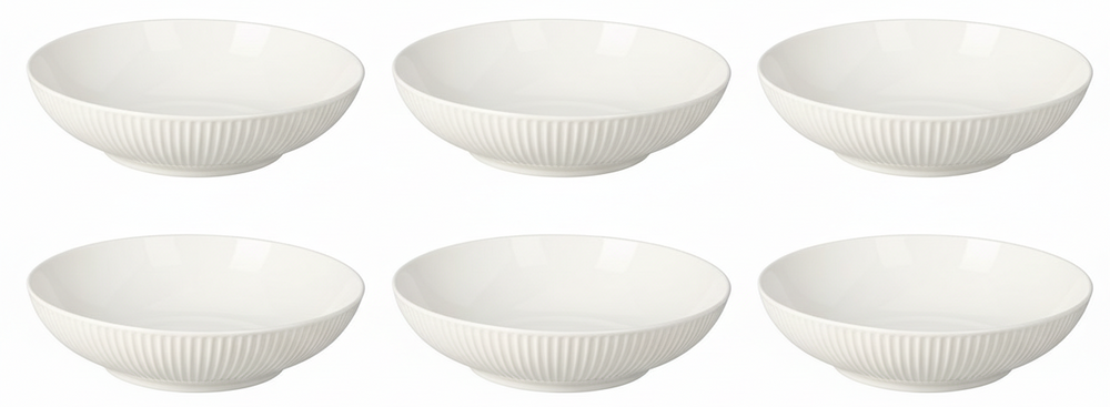Cookinglife Tiefe Teller Porzellan New Bone 20 cm Weiß - 6er-Set - Pastateller
