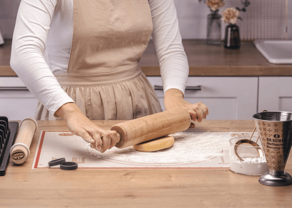 Dr. Oetker Teigroller Buchenholz 42 cm - Nudelholz Backen Teigrolle