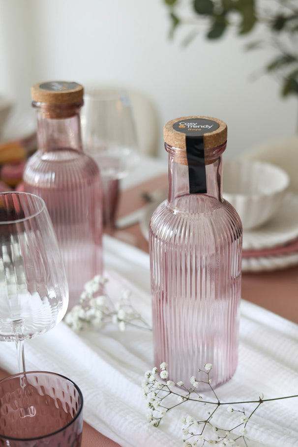Cosy & Trendy Karaffe mit Kork – Raya – Pink – 1 Liter
