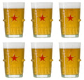 Heineken Biergläser Glas 250 ml Transparent - 6er Set - spülmaschinenfest
