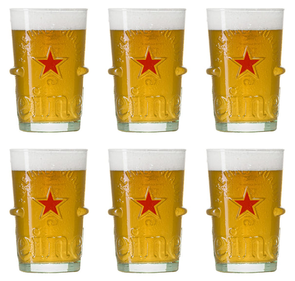 Heineken Biergläser Glas 250 ml Transparent - 6er Set - spülmaschinenfest