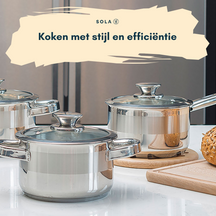 Sola Furore Topfset – Edelstahl – Stieltopf ø 16, 18, 20 cm &amp; Stielkasserolle ø 16 cm – Induktionsgeeignet – 4-teilig