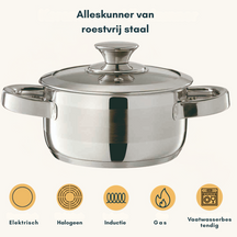 Sola Furore Topfset – Edelstahl – Stieltopf ø 16, 18, 20 cm &amp; Stielkasserolle ø 16 cm – Induktionsgeeignet – 4-teilig