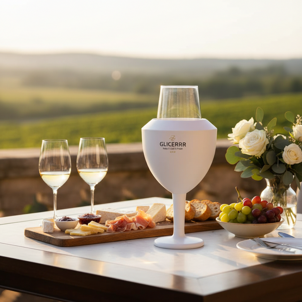 GLICERRR Weinglaskühler- und Halterset + Glas - 2-teilig