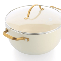 GreenPan Topfset Padova Reserve Cremeweiß 6-teiliges – Keramik-Antihaftbeschichtung – Kochtopf ø 24 cm, Stielkasserolle ø 18, 20 cm, Bratpfanne ø 20, 28 cm und Sauteuse ø 24 cm
