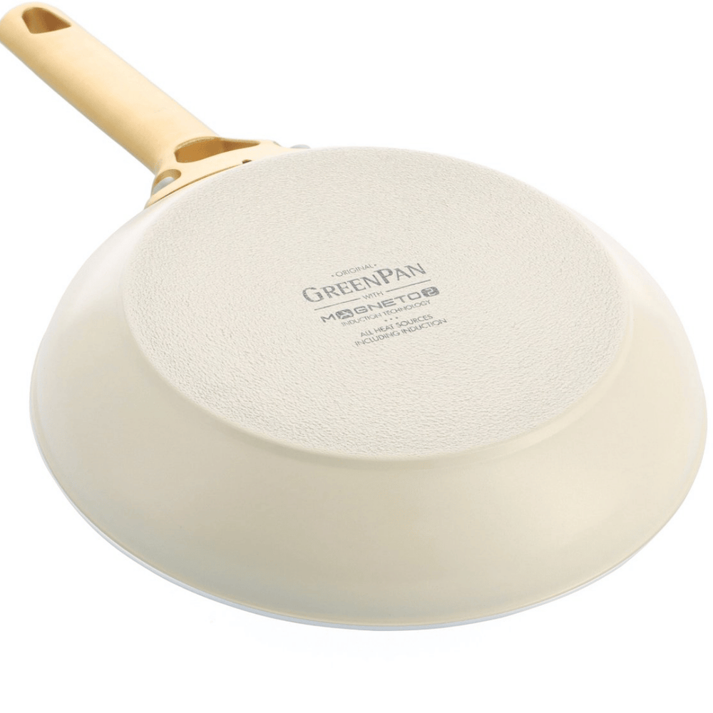 GreenPan Topfset Padova Reserve Cremeweiß 6-teiliges – Keramik-Antihaftbeschichtung – Kochtopf ø 24 cm, Stielkasserolle ø 18, 20 cm, Bratpfanne ø 20, 28 cm und Sauteuse ø 24 cm