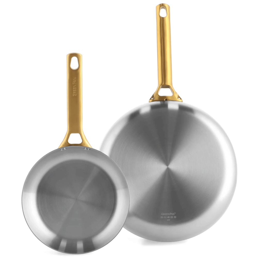 GreenPan Topfset Padova Reserve 5-teilig - Triply Edelstahl - Kochtöpfe ø 20, 24 cm, Stieltopf ø 18 cm & Bratpfanne ø 20 & 28 cm