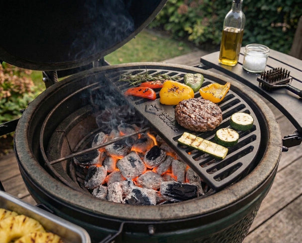Cookinglife Halbmond-Grillrost aus Gusseisen - Geeignet für 46 cm Kamados