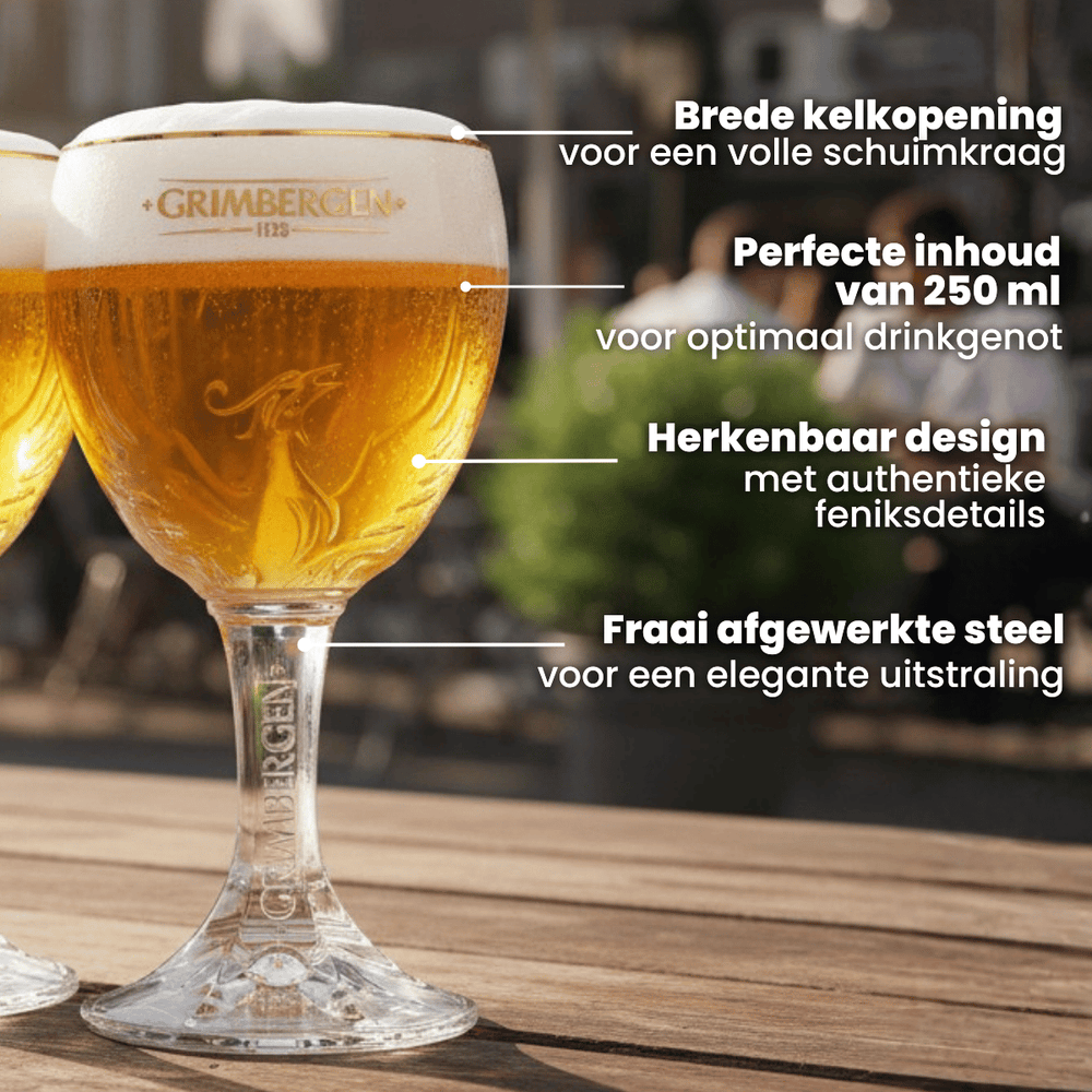 Grimbergen Biergläser mit Fuß 250 ml - 6 Stück