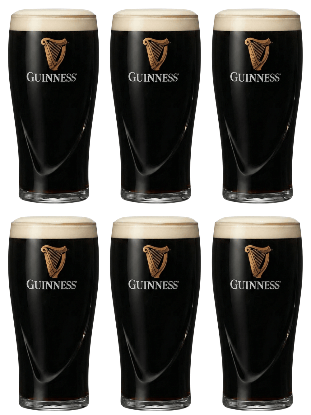 Guinness Biergläser Pint 500 ml - 6 Stück
