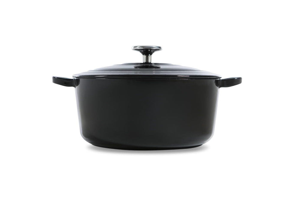 BK Bräter Bourgogne Jet Black Gusseisen ø 24 cm / 4,2 Liter - emaillierte Antihaftbeschichtung