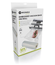 Hendi Vakuumbeutel mit Prägesiegel auf Rolle – Sous Vide Beutel – 20 x 600 cm – Passend für FoodSaver Vakuumiergeräte – 2er-Pack