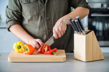 KitchenAid Messerblock Gourmet Birke-Edelstahl 6-tlg - Messerset mit Schleifer