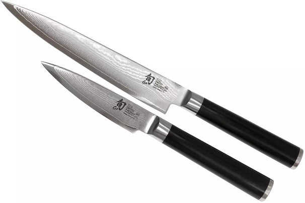 Kai Shun Classic Messerset - 32-lagiger Damaststahl - (Büromesser + Universalmesser) 2-teilig - DMS-210