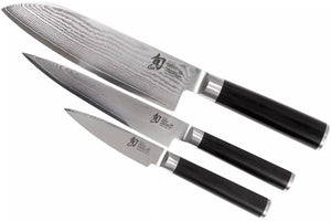 Kai Shun Classic Messerset - 32-lagiger Damaststahl - (Büromesser + Universalmesser + Santokumesser) 3-teilig - DMS-310