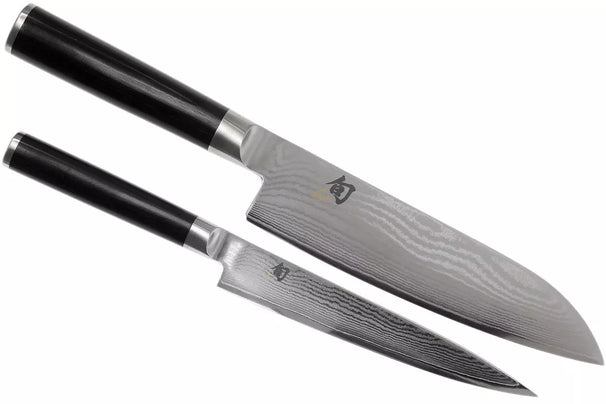 Kai Shun Classic Messerset – 32 Lagen Damaszenerstahl – (Universalmesser + Santokumesser) 2-teilig – DMS-230