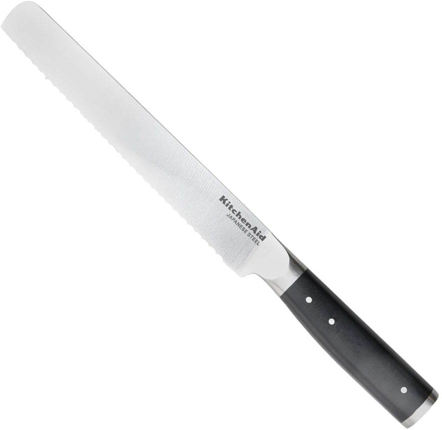 KitchenAid Brotmesser Gourmet Edelstahl 20 cm Schwarz/Silber - Brotschneiden