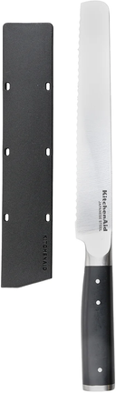 KitchenAid Brotmesser Gourmet Edelstahl 20 cm Schwarz/Silber - Brotschneiden