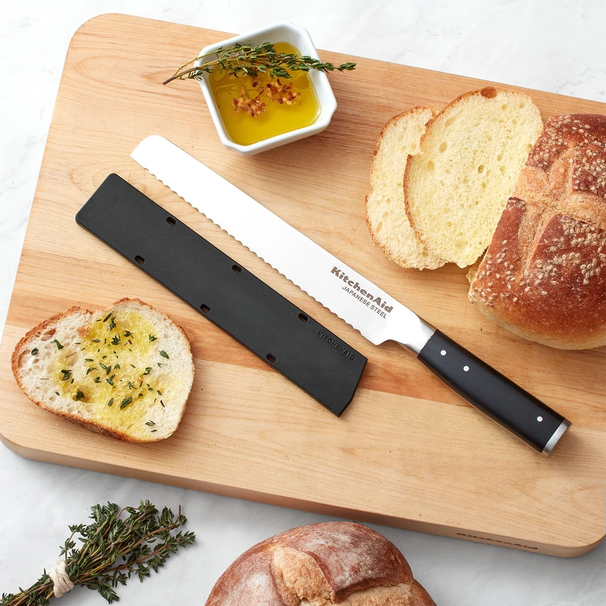 KitchenAid Brotmesser Gourmet Edelstahl 20 cm Schwarz/Silber - Brotschneiden