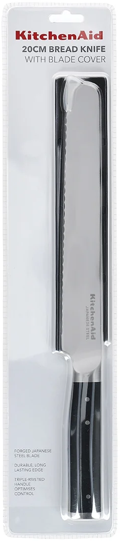 KitchenAid Brotmesser Gourmet Edelstahl 20 cm Schwarz/Silber - Brotschneiden