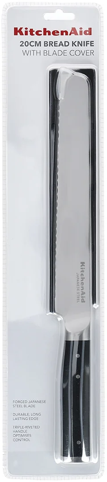 KitchenAid Brotmesser Gourmet Edelstahl 20 cm Schwarz/Silber - Brotschneiden