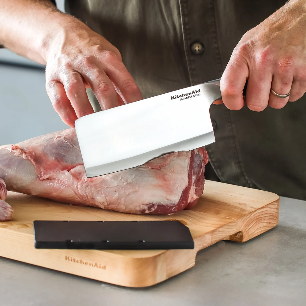 KitchenAid Hackmesser Gourmet Edelstahl 15 cm Schwarz/Silber - Spülmaschinenfest
