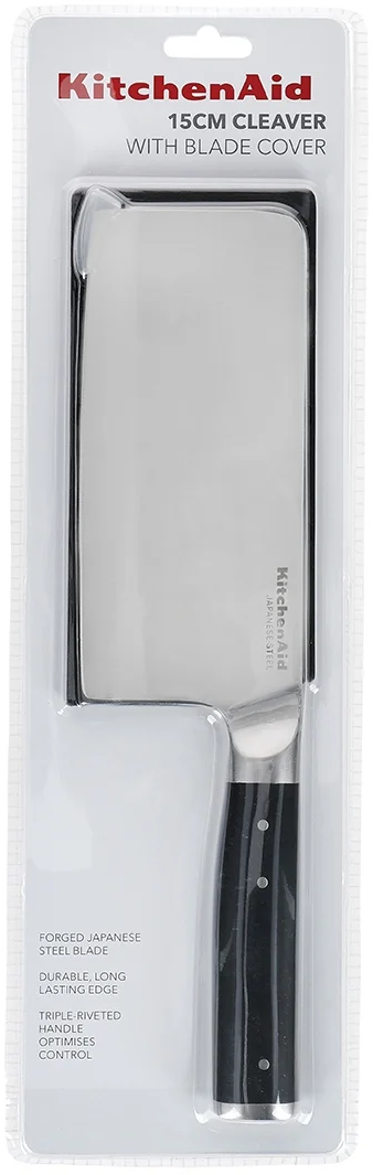 KitchenAid Hackmesser Gourmet Edelstahl 15 cm Schwarz/Silber - Spülmaschinenfest