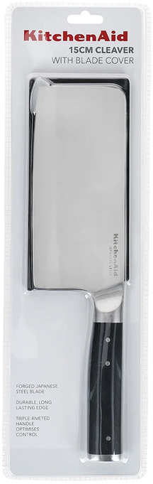 KitchenAid Hackmesser Gourmet Edelstahl 15 cm Schwarz/Silber - Spülmaschinenfest