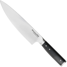 KitchenAid Kochmesser Gourmet Edelstahl 20 cm Schwarz/Silber - mit Messerschutz