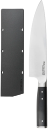 KitchenAid Kochmesser Gourmet Edelstahl 20 cm Schwarz/Silber - mit Messerschutz