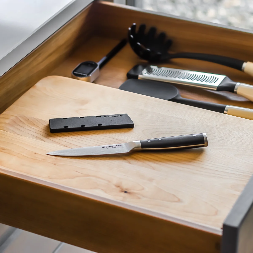 KitchenAid Officemesser Gourmet Edelstahl Schwarz/Silber 12 cm - Schälmesser