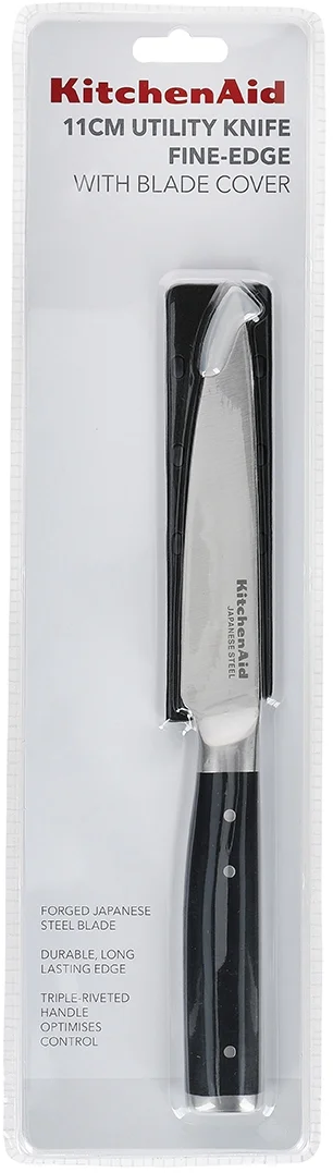 KitchenAid Officemesser Gourmet Edelstahl Schwarz/Silber 12 cm - Schälmesser