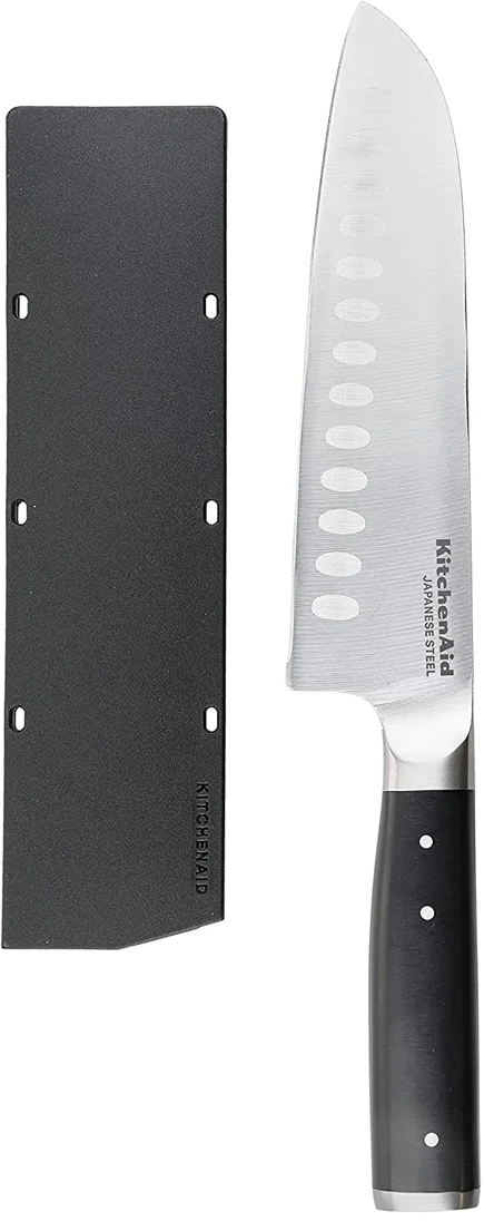 KitchenAid Santokumesser Gourmet Edelstahl 18 cm Schwarz/Silber - Küchenmesser