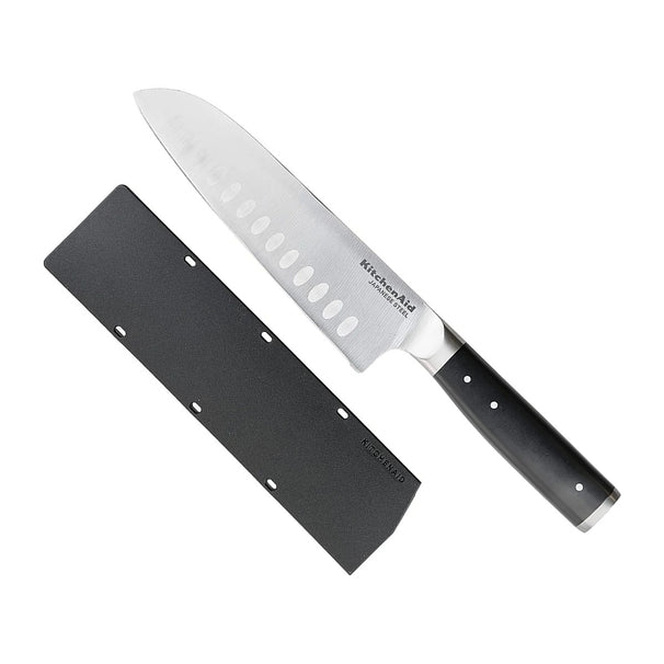 KitchenAid Santokumesser Gourmet Edelstahl 18 cm Schwarz/Silber - Küchenmesser