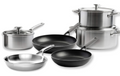 KitchenAid Topfset Multi-Ply Edelstahl 6-teilig - Kochtöpf ø 20, 24 cm, Stieltopf ø 16 cm, Bratpfanne ø 28 cm + Bratpfanne Classic Forged ø 24 & 28 cm