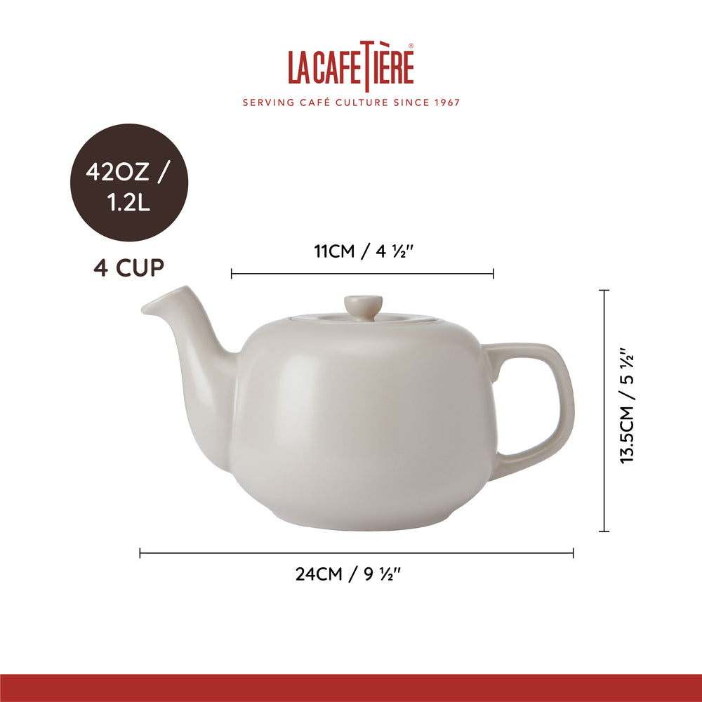La Cafetiere Teekanne Classic Latte / Creme 1,2L - Steingut - spülmaschinenfest