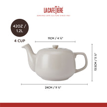 La Cafetiere Teekanne Classic Latte / Creme 1,2L - Steingut - spülmaschinenfest