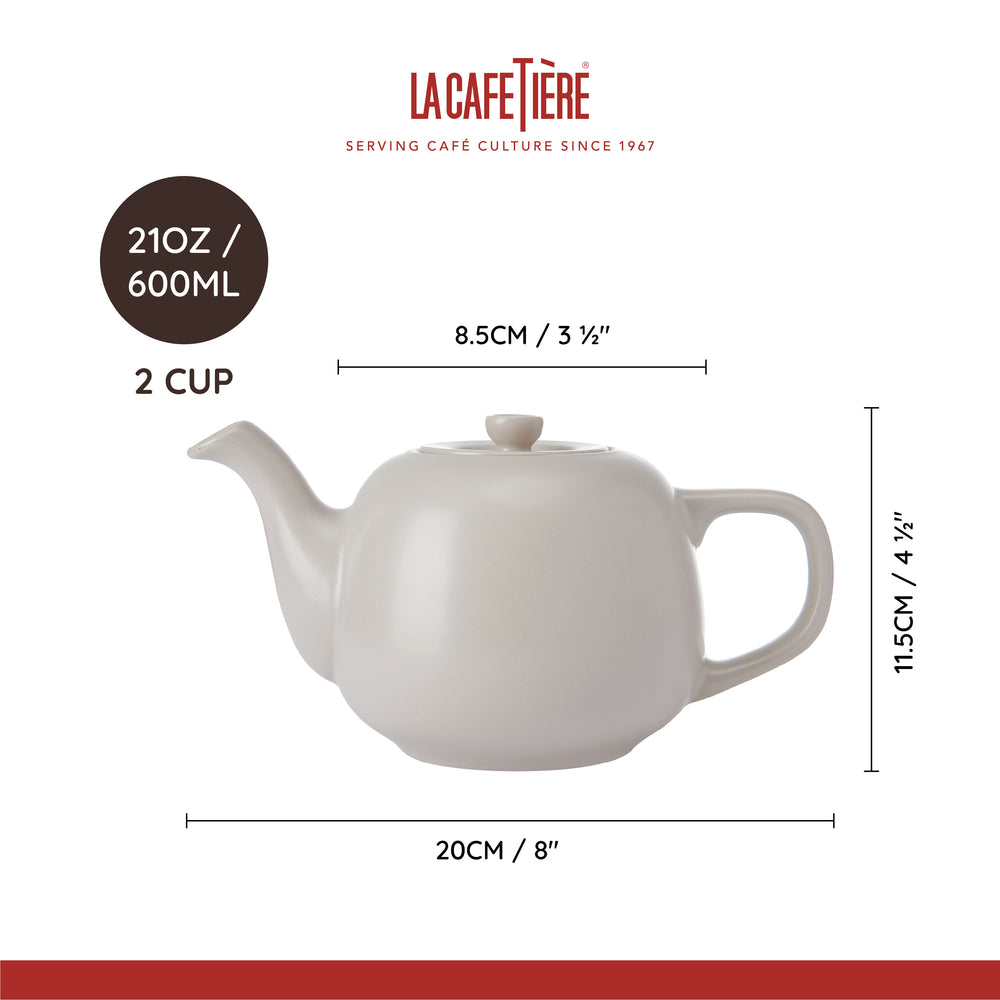 La Cafetiere Teekanne Classic Latte / Creme 600 ml - Steingut - Spülmaschinenfest