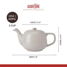 La Cafetiere Teekanne Classic Latte / Creme 600 ml - Steingut - Spülmaschinenfest
