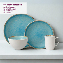 Cosy & Trendy Geschirrset Laguna Azzurro 24-teilig / 6 Personen