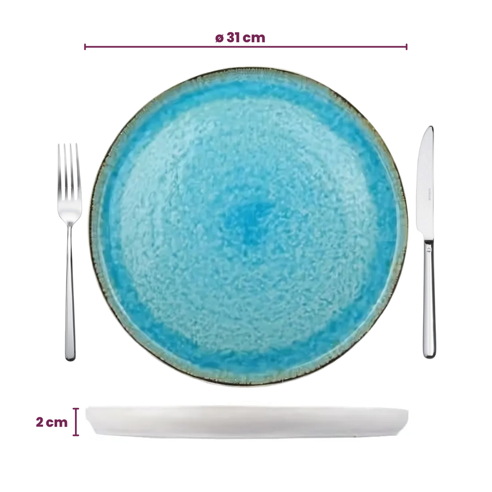 Cosy & Trendy Pizzateller / Unterteller - Laguna Azzurro ø 31 cm - 4 Stück