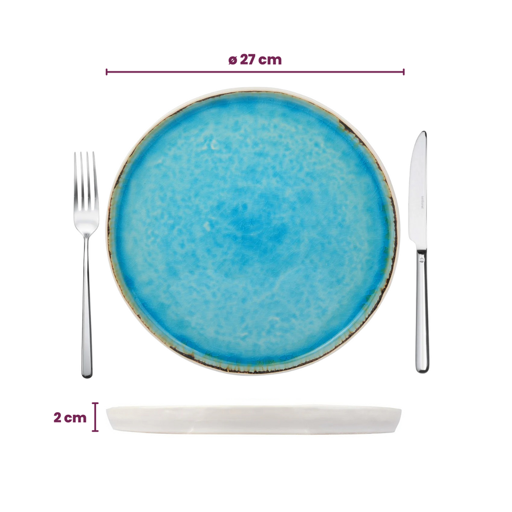 Cosy & Trendy Speiseteller Laguna Azzurro ø 27 cm - 4 Stück