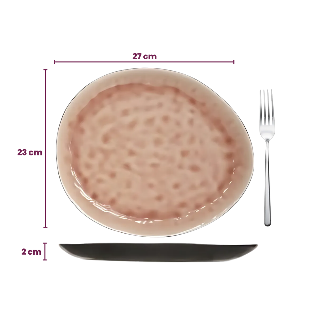 Cosy & Trendy Speiseteller Laguna Old Rose - 27 x 23 cm - 4 Stück